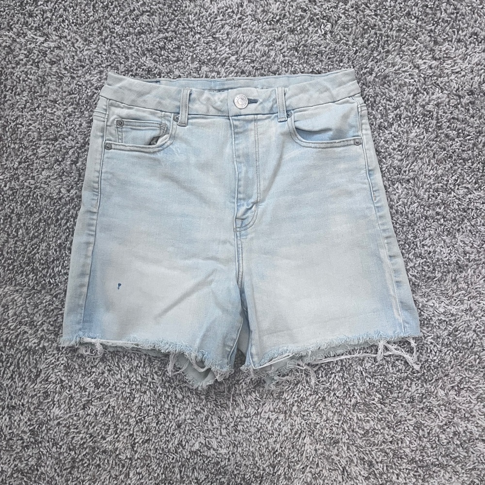 Size 10 high waist light wash denim shorts